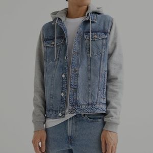 H&M Divded hooded jean jacket denim